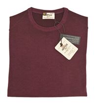 Picture of STONE-WASHED ROUND NECK SWEATER COLOUR. BURGUNDY