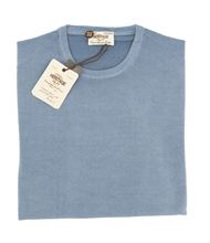 Picture of STONE-WASHED ROUND NECK SWEATER COLOUR BABY BLUE