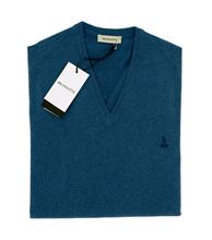 Immagine di MAGLIA SCOLLO A V COLORE OTTANIO