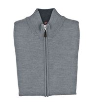 Picture of Light grey Merino wool Triploritorto Zip Vest