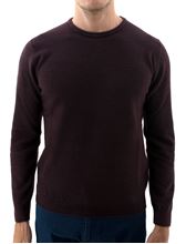 Picture of Washed crew neck wool sweater burgandy