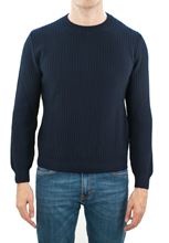 Picture of Ribbed Merino wool crewneck blue