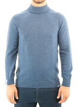 Picture of wool turtleneck sweater indigo melange