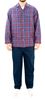 Picture of Checkered pattern men's pajamas with burgundy background