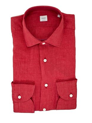 Immagine di Camicia manica lunga in lino lavato rosso
