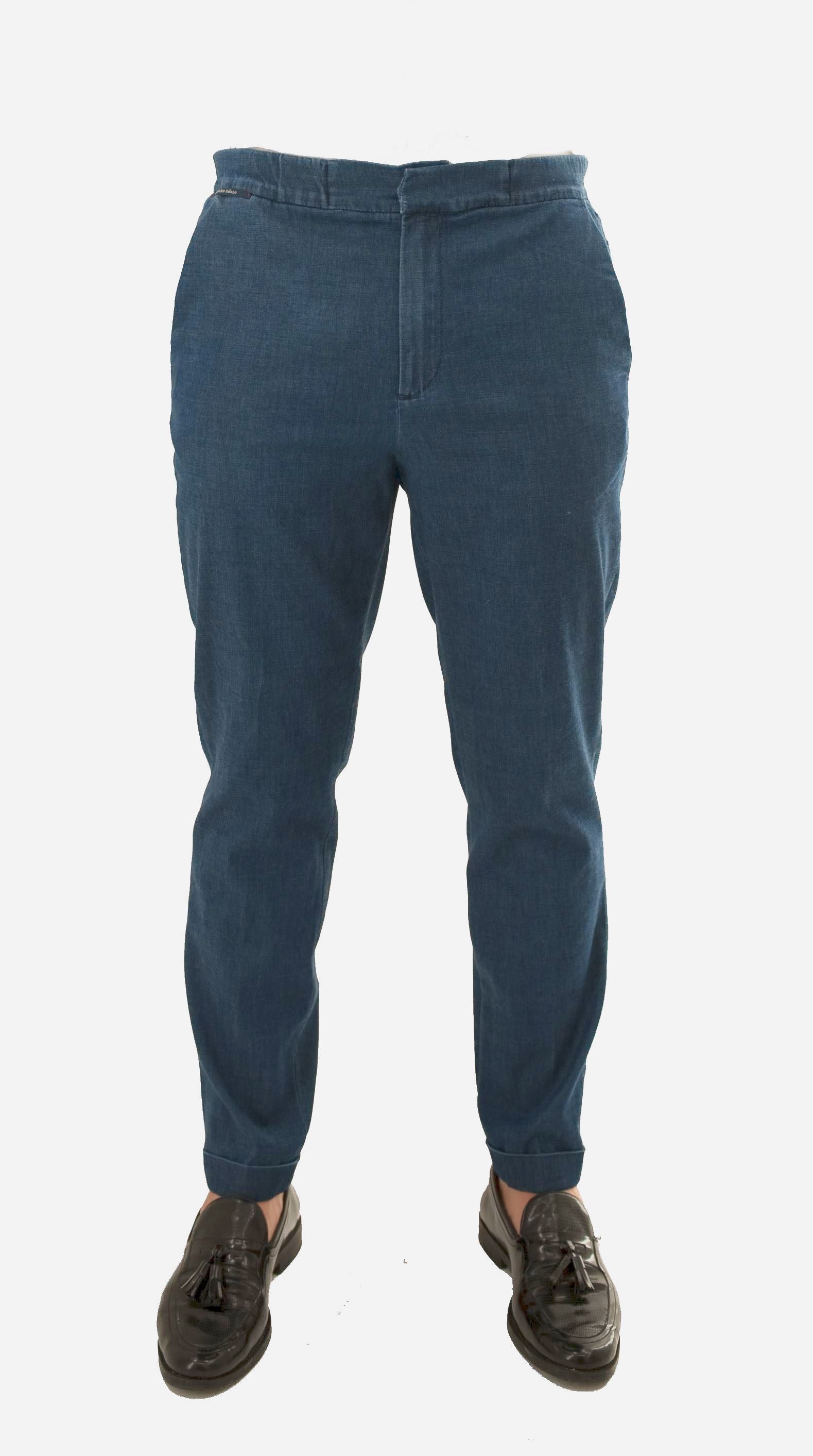 Denim pants with drawstring