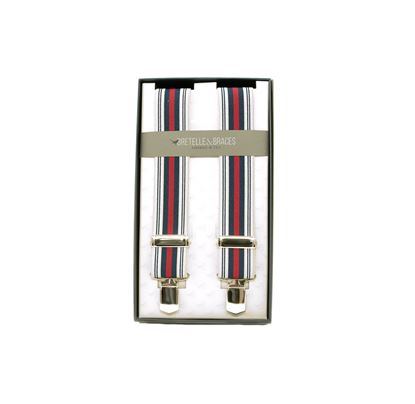 Show details for Tape braces with blue and red stripes Picture of Tape braces with blue and red stripes
