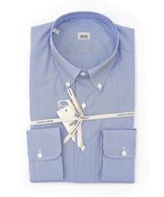 Picture of button down striped shirt sky blue/white