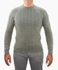 Picture of braided crewneck sweater dove gray color