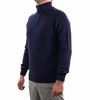 Picture of Blue ribbed turtle-neck sweater 