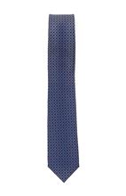 Picture of Blue patterned silk tie