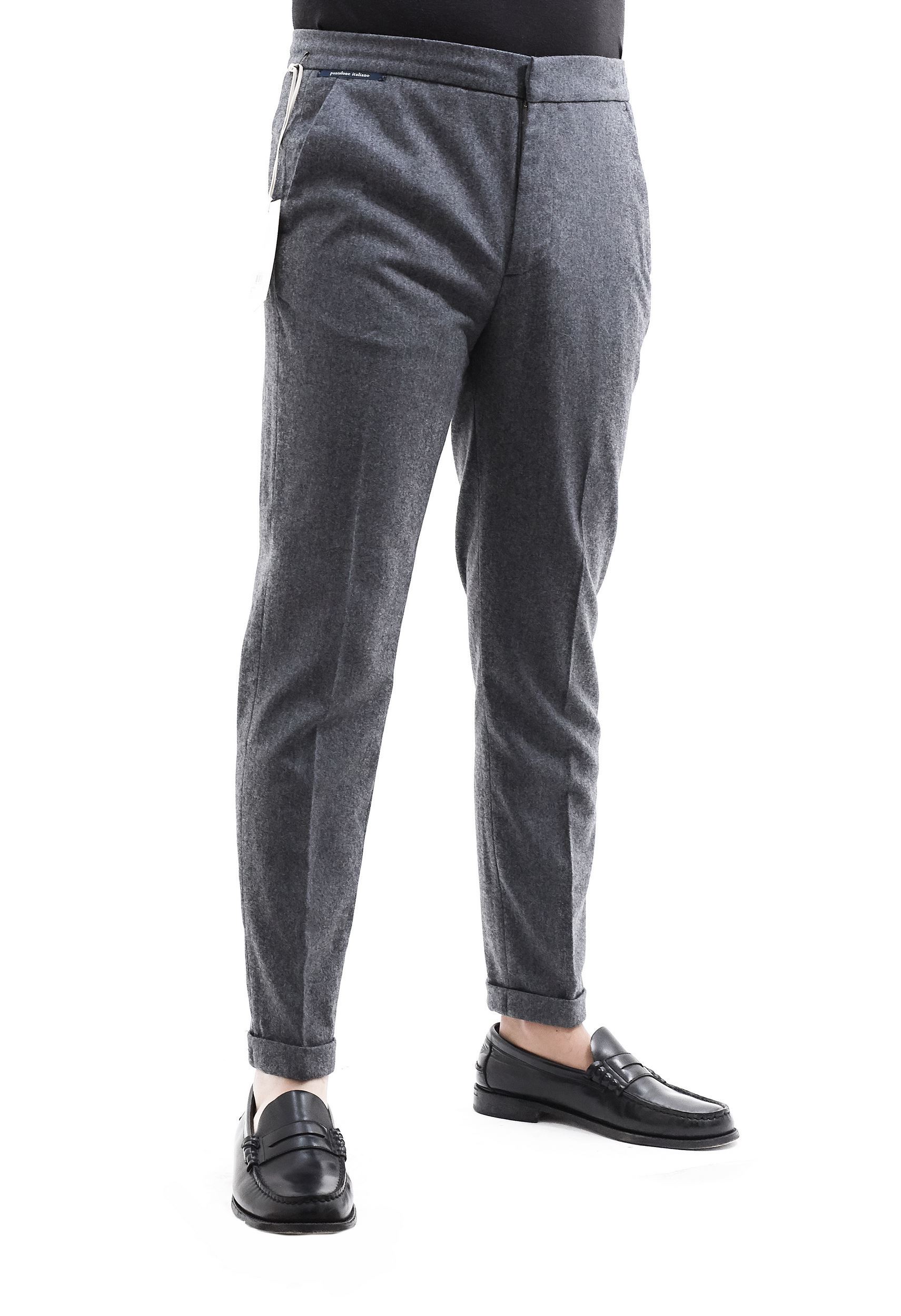 Picture of Grey Wool trousers with drawstring 