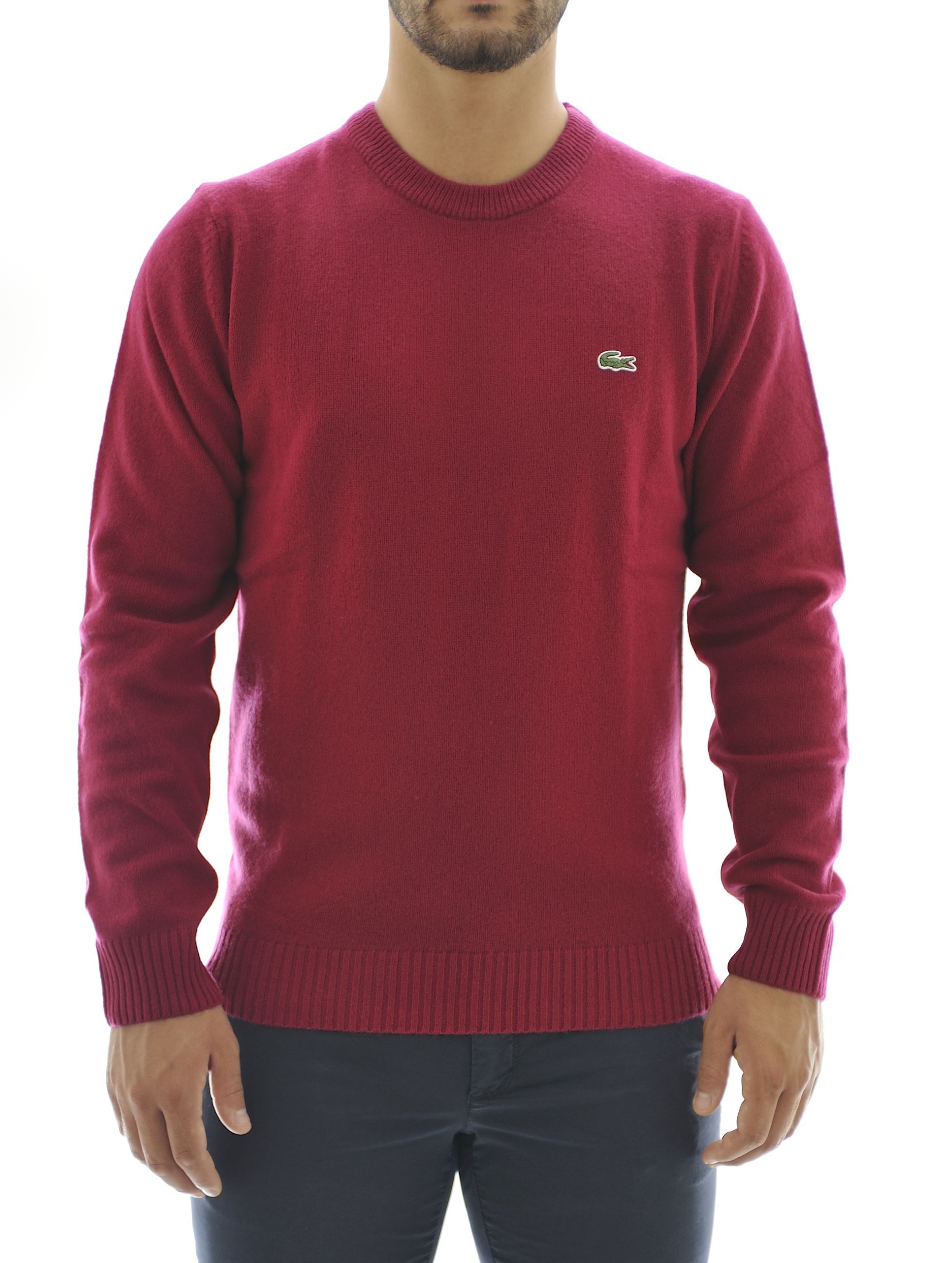 Picture of burgundy wool crewneck sweater