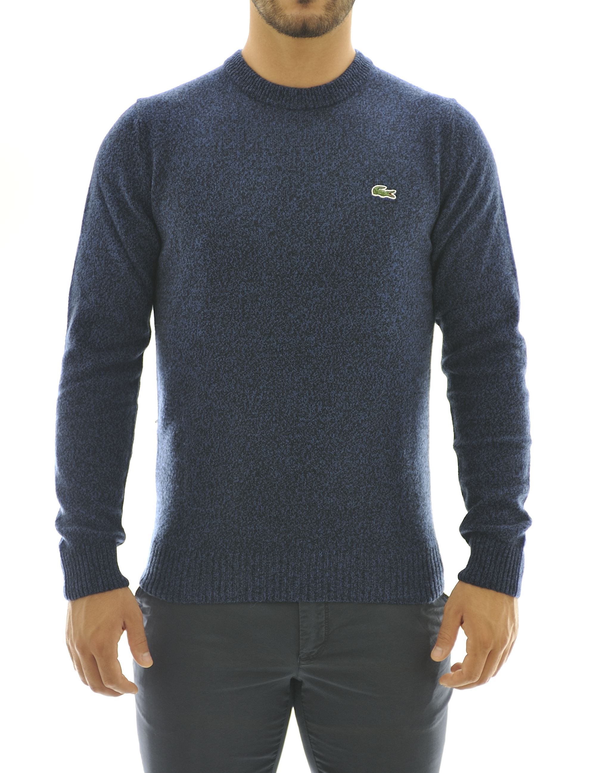 Picture of Blue chiné wool crewneck sweater