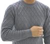 Picture of Dark grey marquetry crew-neck sweater