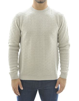 Picture of Crewneck sweater with marquetry pattern