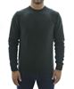 Picture of Dark green crewneck sweater with marquetry pattern 