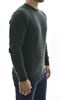 Picture of Dark green crewneck sweater with marquetry pattern 