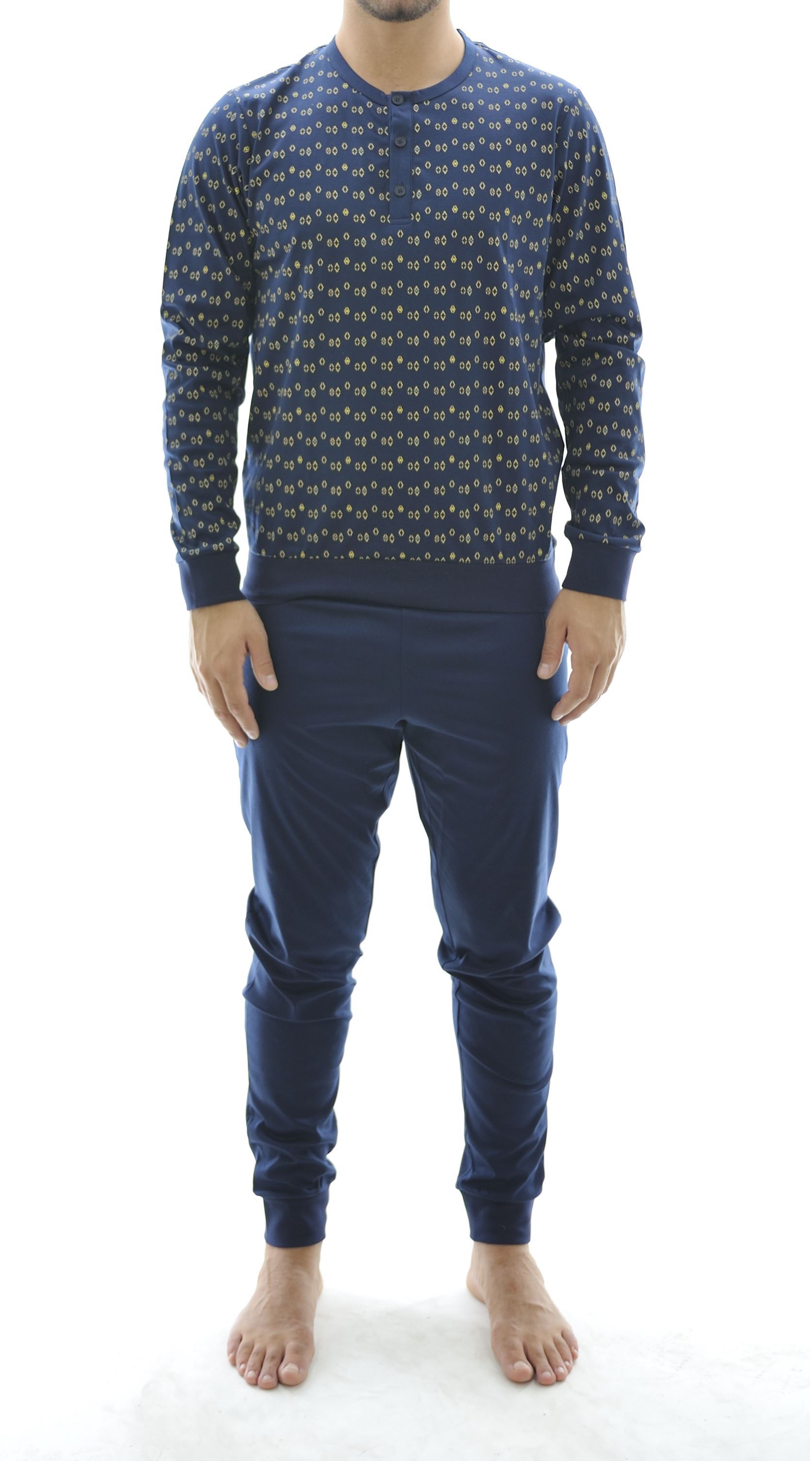 Picture of Men's Pyjamas, pattern on blue background