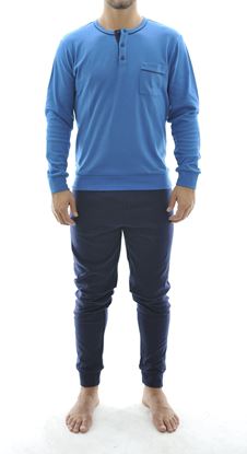 Immagine di Pigiama in jersey di cotone invernale cobalto