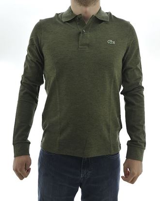 Picture of long-sleeved polo Colour military green   