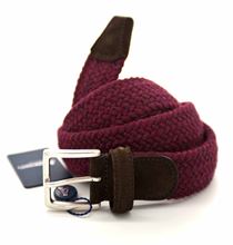 Picture of Burgundy braided elastic wool belt