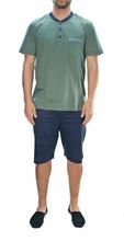 Picture of Short pajamas in green cotton jersey