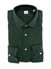 Picture of Dark green washed linen shirt