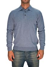 Picture of Trefili® powder blue merino wool polo