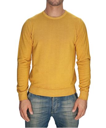 Show details for Mustard washed merino wool crewneck Picture of Mustard washed merino wool crewneck