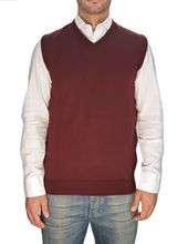 Immagine di Gilet lana merino Trefili® Bordeaux