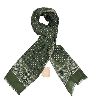Picture of Light wool scarf army green background