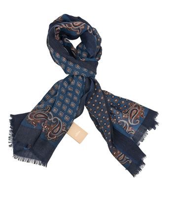 Picture of wool scarf blue background