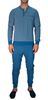 Picture of Men's Cotton Pyjamas, 3 buttons, pattern on blue background