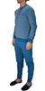 Picture of Men's Cotton Pyjamas, 3 buttons, pattern on blue background