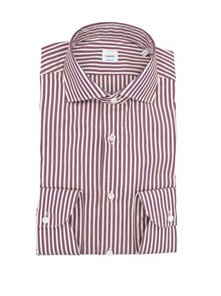 Immagine di Camicia fondo bianco a righe Bordeaux