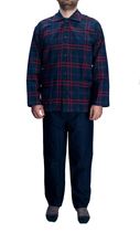 Picture of Blue pattern men's cotton flannel pajamas