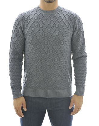 Picture of WASHED MARQUETRY CREW-NECK SWEATER
