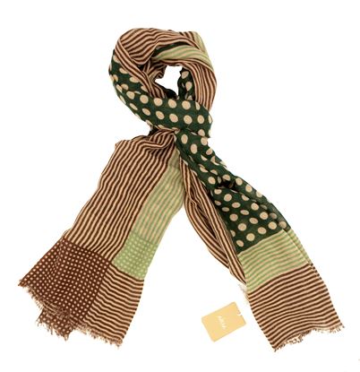 Picture of Scarf with beige and green background