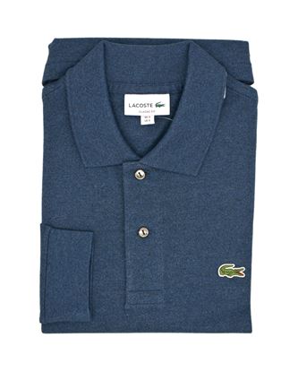 Picture of Long-sleeved polo Colour blue chiné