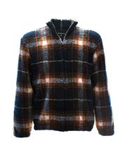 Picture of Blue background checked smoking jacket