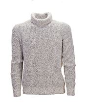 Picture of Turtleneck sweater with white background and blue malange