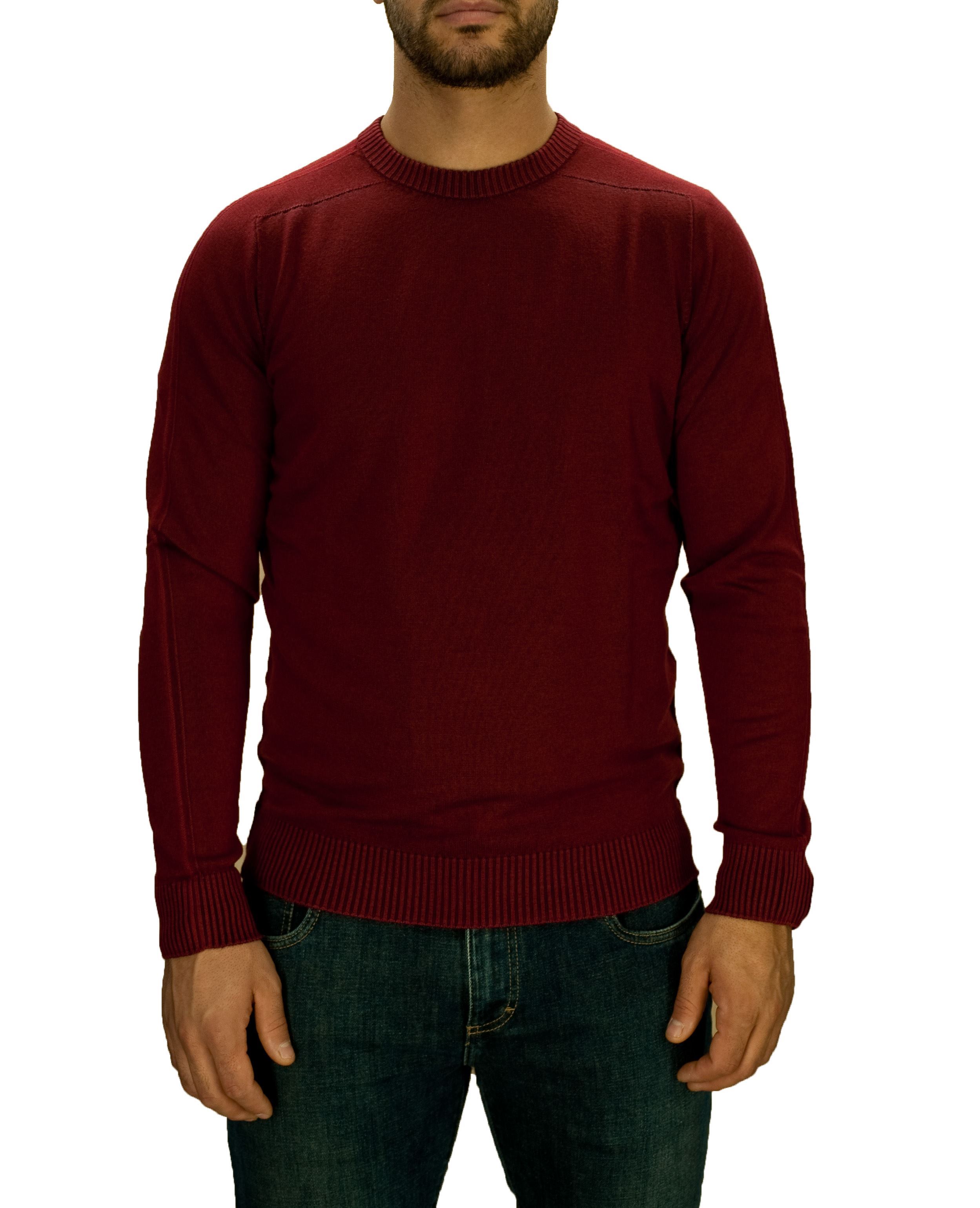 Picture of Burgundy J-Class Round neck seamless reversible wool sweater