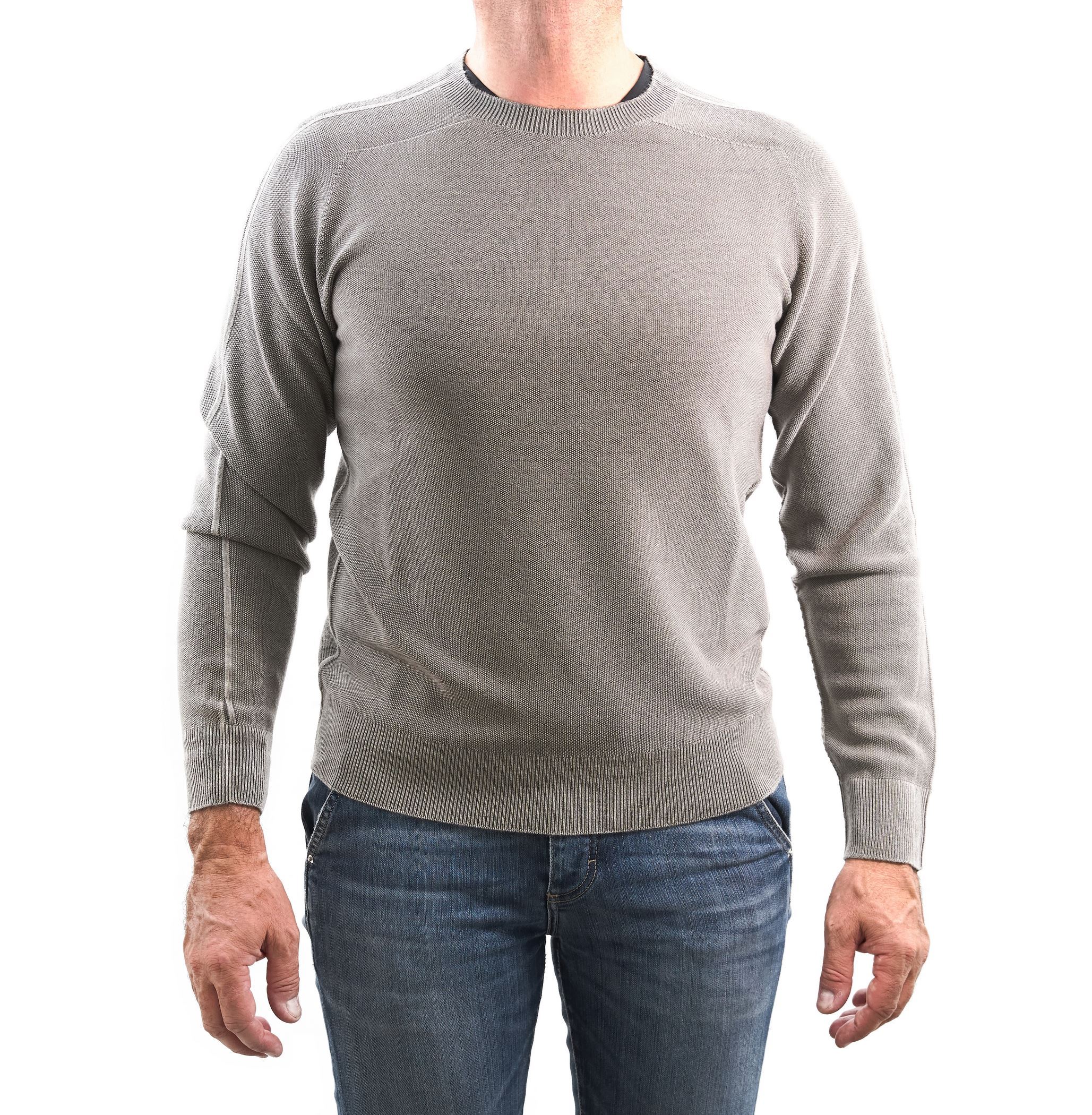 Picture of Reversible camogli crewneck in gray merino wool