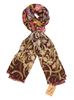 Picture of Elena Wool scarf burgundy background 