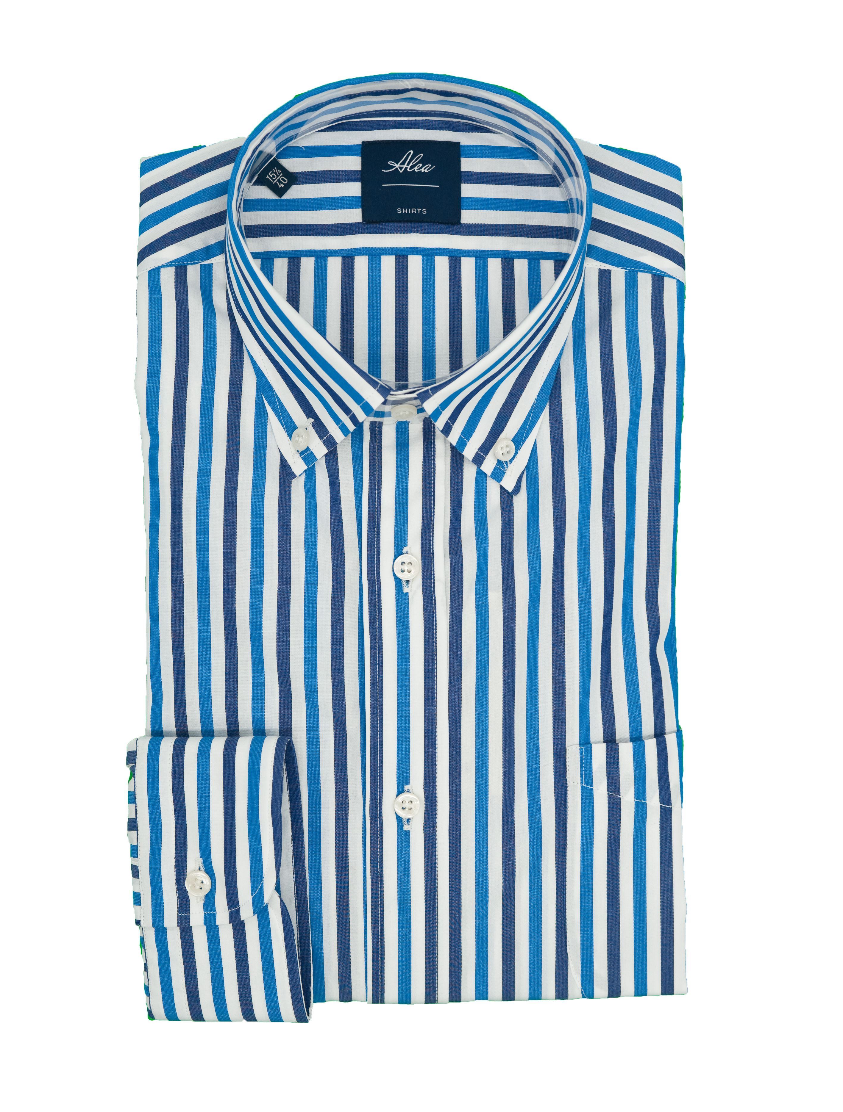 Picture of Long-sleeved shirt with blue and light-blue stripes