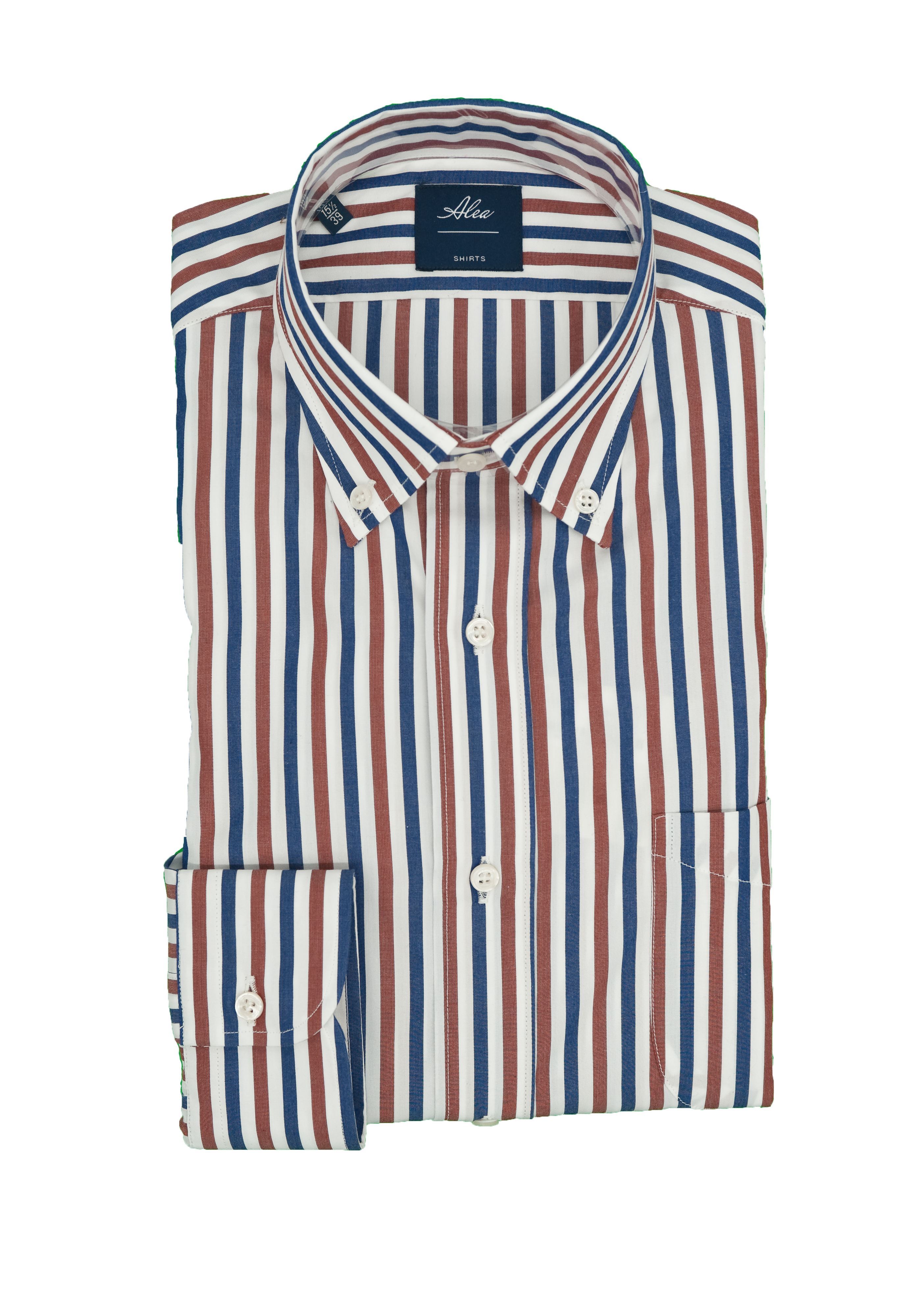 Picture of Long-sleeved shirt with blue and light-brown stripes
