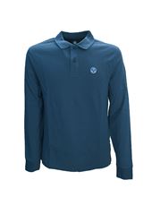 Picture of Blue denim long sleeve polo shirt