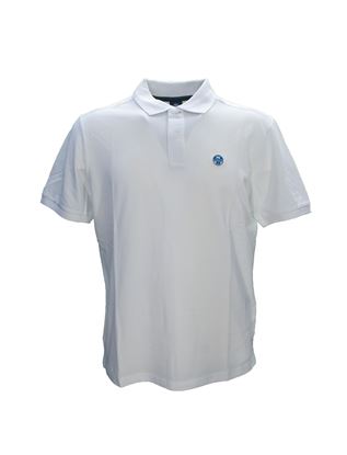 Picture of White short-sleeved piqué polo shirt