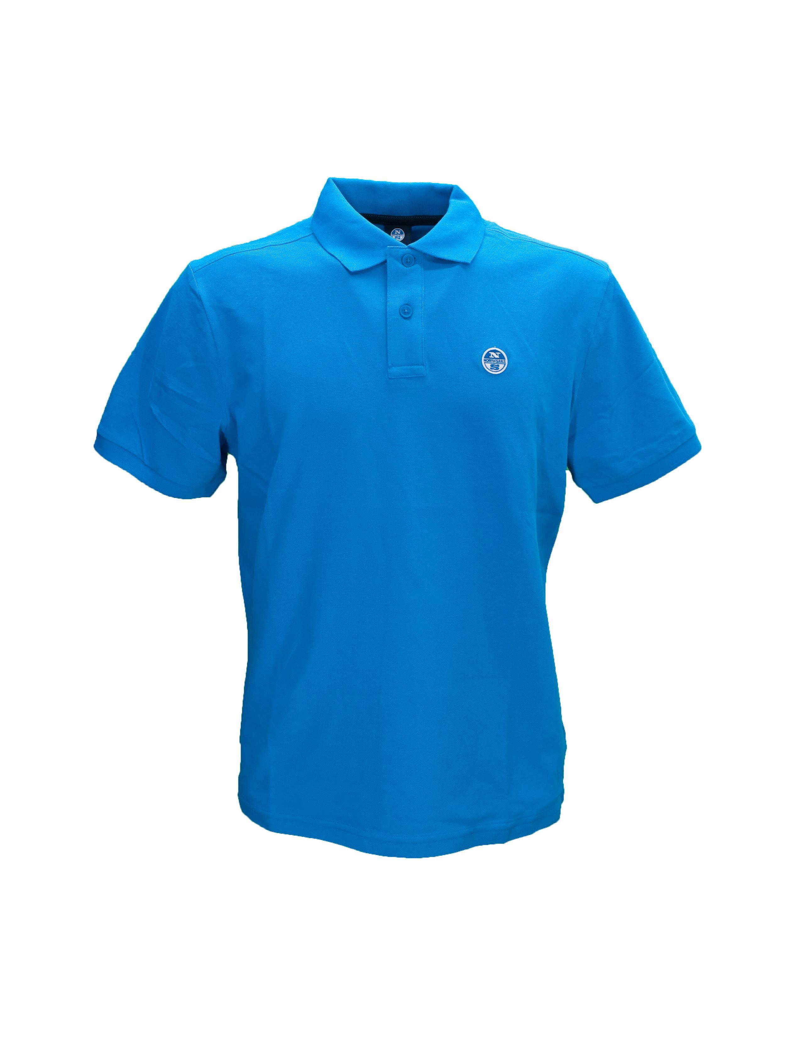 Picture of Turquoise  short-sleeved piqué polo shirt